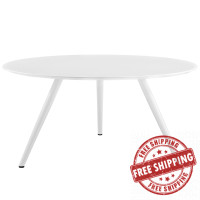 Modway EEI-2525-WHI Lippa 60" Wood Top Dining Table with Tripod Base in White