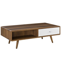 Modway EEI-2528-WAL-WHI Transmit Coffee Table