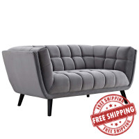 Modway EEI-2535-GRY Bestow Performance Velvet Loveseat