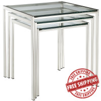 Modway EEI-257 Nimble Nesting Table in Silver