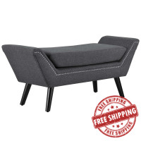 Modway EEI-2575-GRY Gambol Upholstered Fabric Bench Gray