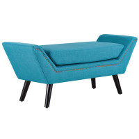Modway EEI-2575-PUR Gambol Upholstered Fabric Bench Pure Water
