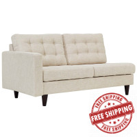 Modway EEI-2589-BEI Empress Left-Facing Upholstered Fabric Loveseat Beige