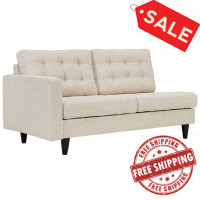 Modway EEI-2589-BEI Empress Left-Facing Upholstered Fabric Loveseat Beige
