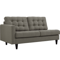Modway EEI-2589-GRA Empress Left-Facing Upholstered Fabric Loveseat Granite