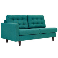 Modway EEI-2589-TEA Empress Left-Facing Upholstered Fabric Loveseat Teal