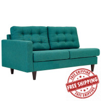 Modway EEI-2589-TEA Empress Left-Facing Upholstered Fabric Loveseat Teal