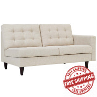 Modway EEI-2595-BEI Empress Right-Facing Upholstered Fabric Loveseat Beige