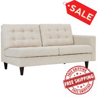 Modway EEI-2595-BEI Empress Right-Facing Upholstered Fabric Loveseat Beige