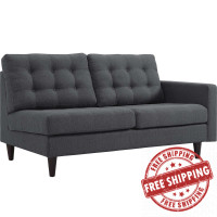 Modway EEI-2595-DOR Empress Right-Facing Upholstered Fabric Loveseat Gray
