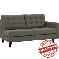 Modway EEI-2595-GRA Empress Right-Facing Upholstered Fabric Loveseat Granite