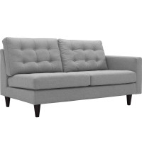 Modway EEI-2595-LGR Empress Right-Facing Upholstered Fabric Loveseat Light Gray