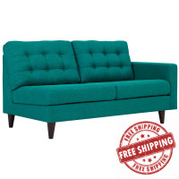 Modway EEI-2595-TEA Empress Right-Facing Upholstered Fabric Loveseat Teal