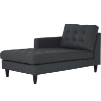 Modway EEI-2596-DOR Empress Left-Arm Upholstered Fabric Chaise Gray