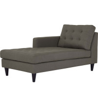 Modway EEI-2596-GRA Empress Left-Arm Upholstered Fabric Chaise Granite