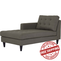 Modway EEI-2596-GRA Empress Left-Arm Upholstered Fabric Chaise Granite