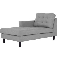 Modway EEI-2596-LGR Empress Left-Arm Upholstered Fabric Chaise Light Gray