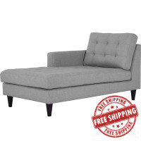 Modway EEI-2596-LGR Empress Left-Arm Upholstered Fabric Chaise Light Gray