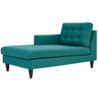 Modway EEI-2596-TEA Empress Left-Arm Upholstered Fabric Chaise Teal