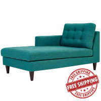 Modway EEI-2596-TEA Empress Left-Arm Upholstered Fabric Chaise Teal