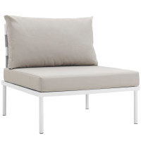 Modway EEI-2600-WHI-BEI Harmony Armless Outdoor Patio Aluminum Chair