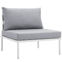 Modway EEI-2600-WHI-GRY Harmony Armless Outdoor Patio Aluminum Chair