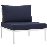 Modway EEI-2600-WHI-NAV Harmony Armless Outdoor Patio Aluminum Chair