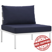 Modway EEI-2600-WHI-NAV Harmony Armless Outdoor Patio Aluminum Chair
