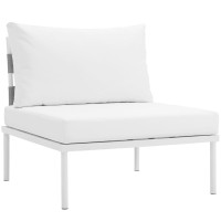 Modway EEI-2600-WHI-WHI Harmony Armless Outdoor Patio Aluminum Chair