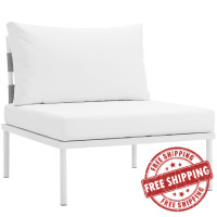 Modway EEI-2600-WHI-WHI Harmony Armless Outdoor Patio Aluminum Chair