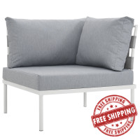 Modway EEI-2601-WHI-GRY Harmony Outdoor Patio Aluminum Corner Sofa