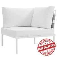 Modway EEI-2601-WHI-WHI Harmony Outdoor Patio Aluminum Corner Sofa