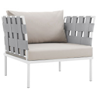 Modway EEI-2602-WHI-BEI Harmony Outdoor Patio Aluminum Armchair