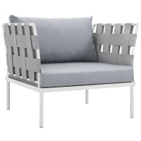 Modway EEI-2602-WHI-GRY Harmony Outdoor Patio Aluminum Armchair