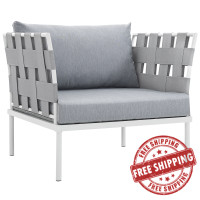 Modway EEI-2602-WHI-GRY Harmony Outdoor Patio Aluminum Armchair