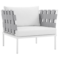 Modway EEI-2602-WHI-WHI Harmony Outdoor Patio Aluminum Armchair