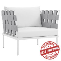 Modway EEI-2602-WHI-WHI Harmony Outdoor Patio Aluminum Armchair