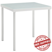 Modway EEI-2604-WHI Harmony Outdoor Patio Aluminum Side Table in White