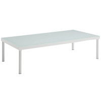 Modway EEI-2605-WHI Harmony Outdoor Patio Aluminum Coffee Table in White