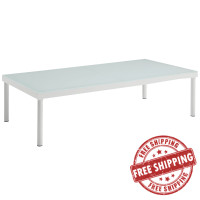 Modway EEI-2605-WHI Harmony Outdoor Patio Aluminum Coffee Table in White