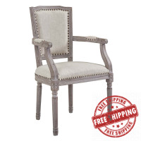 Modway EEI-2606-BEI Penchant Vintage French Upholstered Fabric Dining Armchair