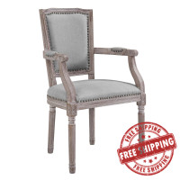 Modway EEI-2606-LGR Penchant Vintage French Upholstered Fabric Dining Armchair