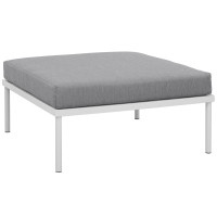 Modway EEI-2609-WHI-GRY Harmony Outdoor Patio Aluminum Ottoman