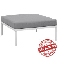 Modway EEI-2609-WHI-GRY Harmony Outdoor Patio Aluminum Ottoman