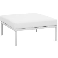 Modway EEI-2609-WHI-WHI Harmony Outdoor Patio Aluminum Ottoman