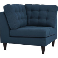 Modway EEI-2610-AZU Empress Upholstered Fabric Corner Sofa Azure