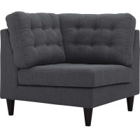 Modway EEI-2610-DOR Empress Upholstered Fabric Corner Sofa Gray