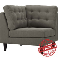 Modway EEI-2610-GRA Empress Upholstered Fabric Corner Sofa Granite