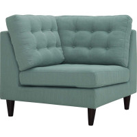 Modway EEI-2610-LAG Empress Upholstered Fabric Corner Sofa Laguna