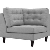 Modway EEI-2610-LGR Empress Upholstered Fabric Corner Sofa Light Gray